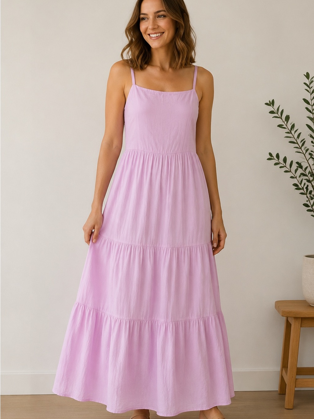 Old Navy Lavender Tiered Maxi Dress